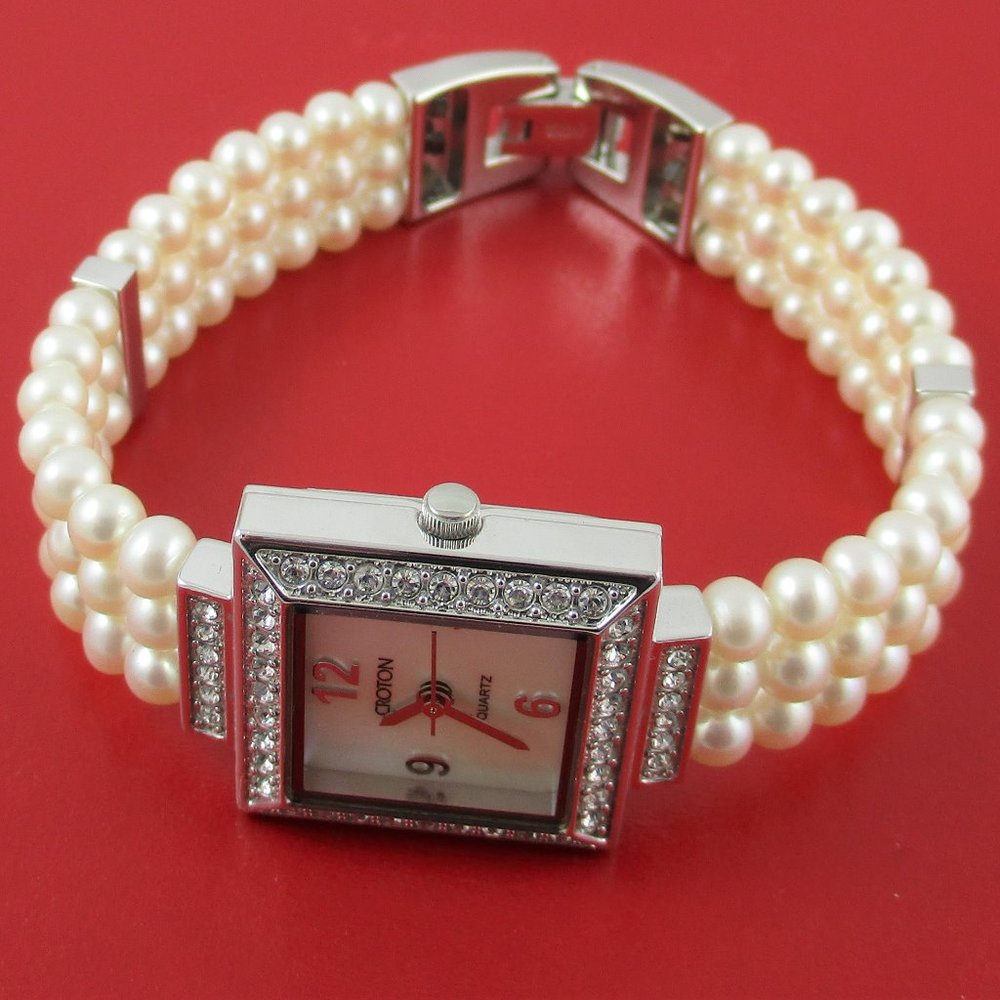 Croton Freshwater Pearl Bracelet Watch